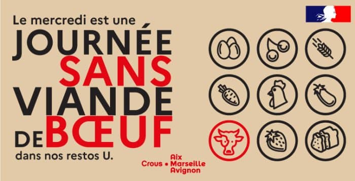 Crous Aix Marseille Avignon Journée sans viande de boeuf 2023