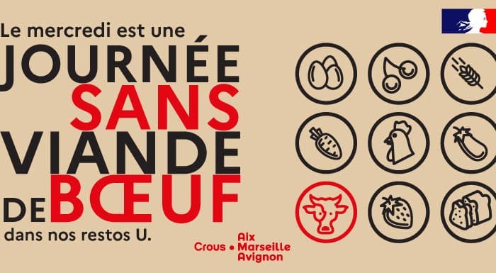 Crous Aix Marseille Avignon Journée sans viande de boeuf 2023