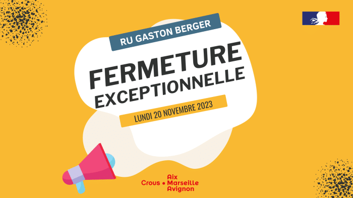 Fermeture du RU Gaston Berger 1 fermeture ru